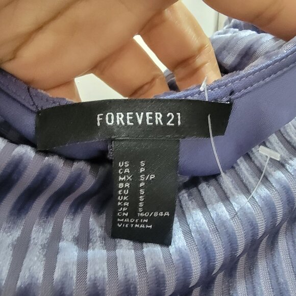 ✨Forever 21 Size S Women's Velvet Scoop Back striped party dance Dress Purple - Picture 3 of 7